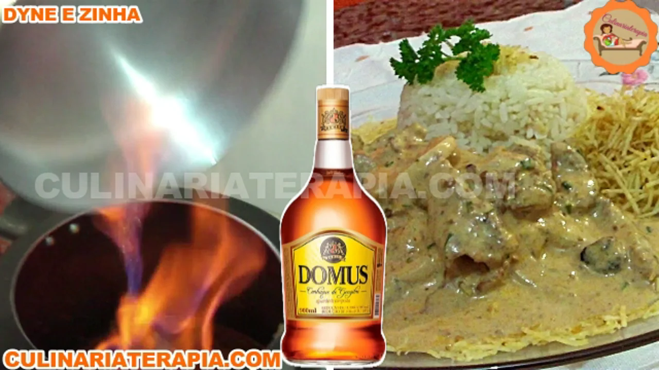 Estrogonofe de Carne com Conhaque Flambado