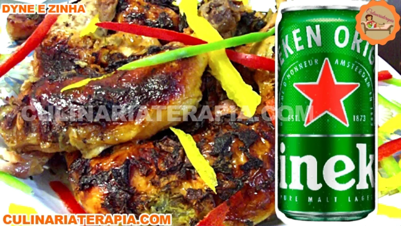 Frango Assado na Cerveja Clara no Forno