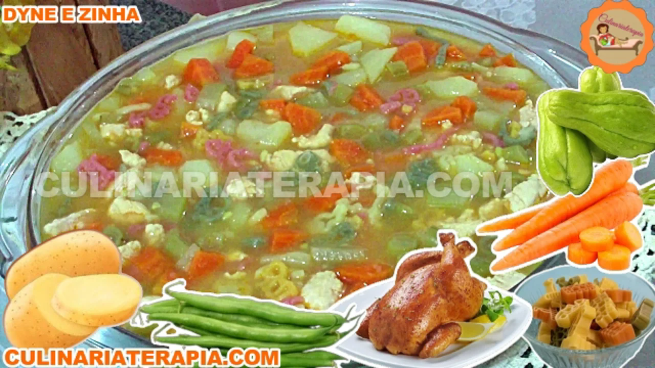 Sopa de Legumes com Frango e Macarrão