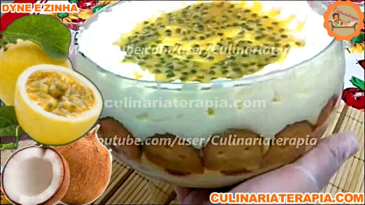 Pavê Tropical de Maracujá com Coco e Biscoitos Maizena