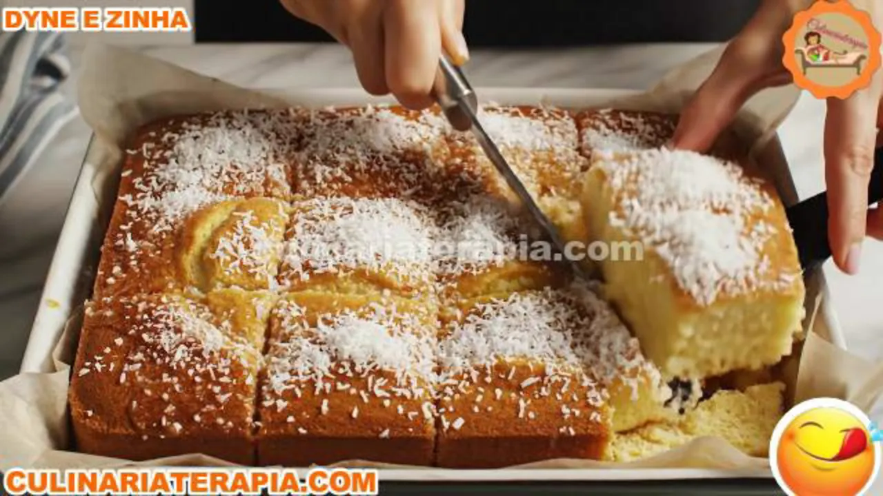 Bolo Toalha Felpuda Molhadinho com Cobertura de Coco