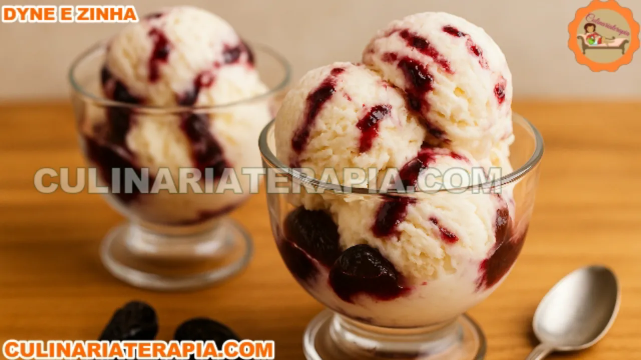 Sorvete de Coco com Ameixa